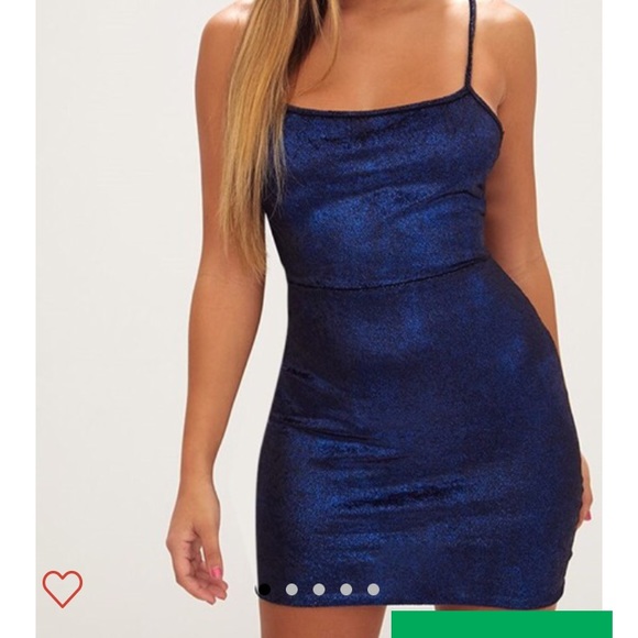 blue glitter metallic dress